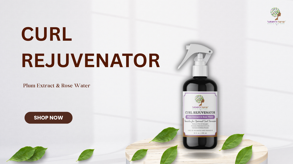 Plum extract and rose water curl rejuvenator for defined curls